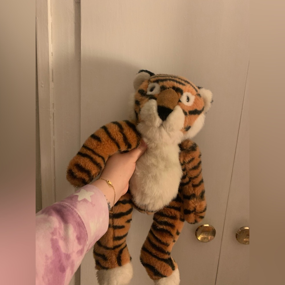 Russ Tickles the tiger weighted and jointed plush. 14” tall